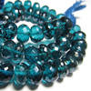 8 inches - Trully Nice Quality - Peacock Blue Mystick Coatted Quartz Faceted Rondell Beads Amazing Colour Super Sparkle -Huge size 9 - 10 mm